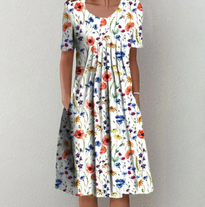 Women's Midi Patterned Dress - VibreMode