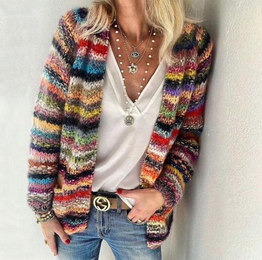 Women's Knitted Cardigan Comfortable Fit - VibreMode