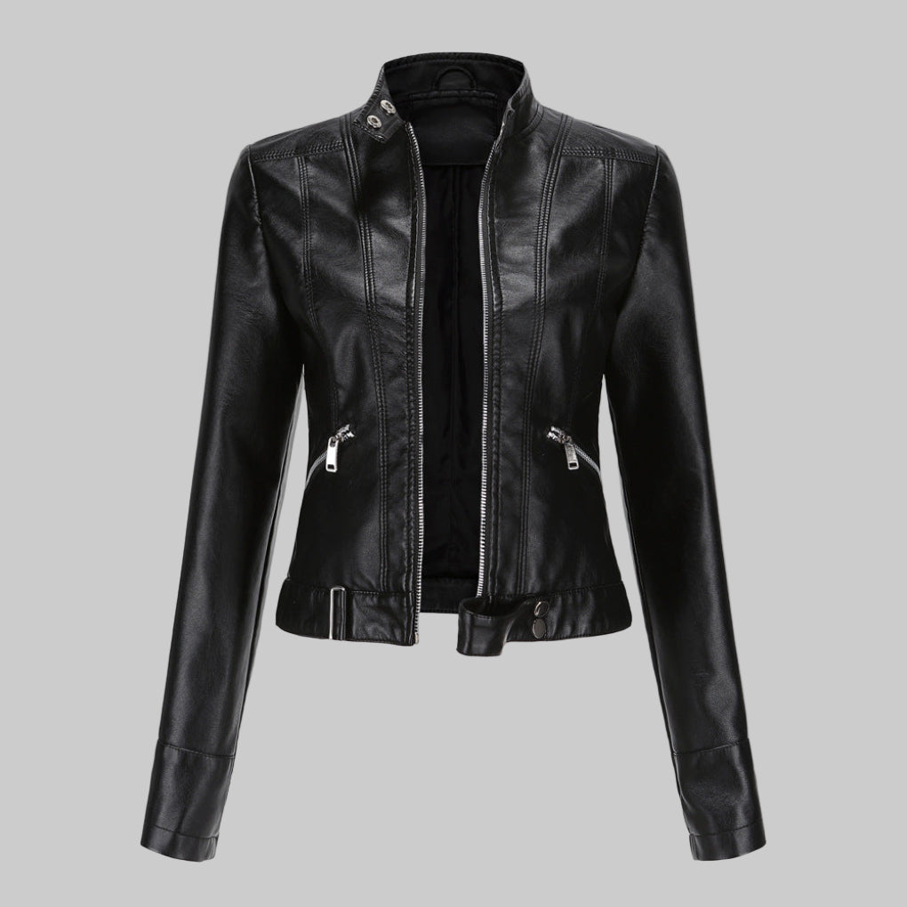 Women's Leather Jacket Elegant Outerwear - VibreMode