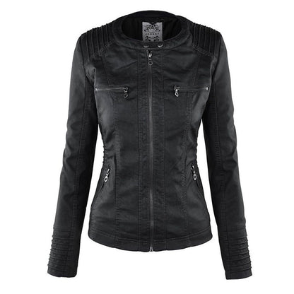 Ladies Biker-Style Hoodie Jacket