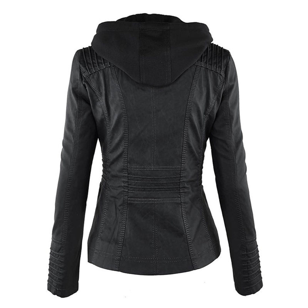 Ladies Biker-Style Hoodie Jacket