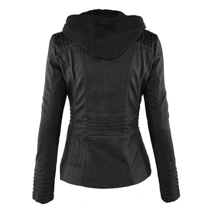 Ladies Biker-Style Hoodie Jacket