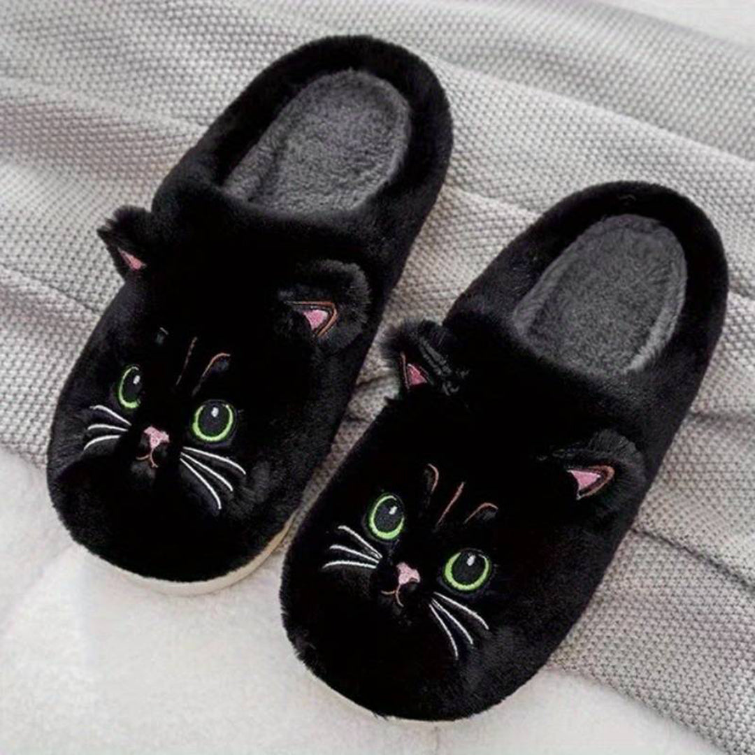 Cozy Cat Slippers Warm Fleece