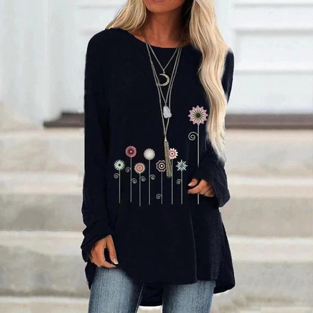 Women's Embroidered Sweatshirt Soft Floral 3D Design