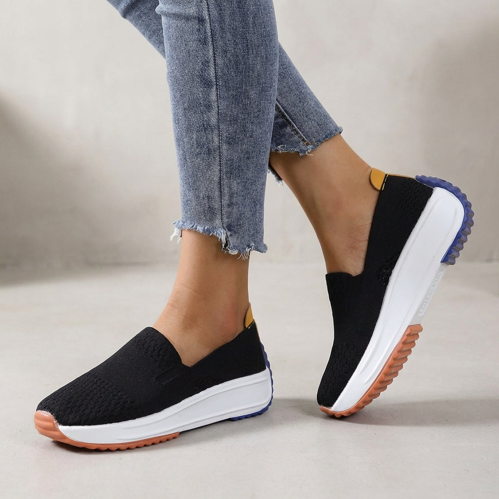 Orthopedic Slip On Sneakers Knit Platform - VibreMode