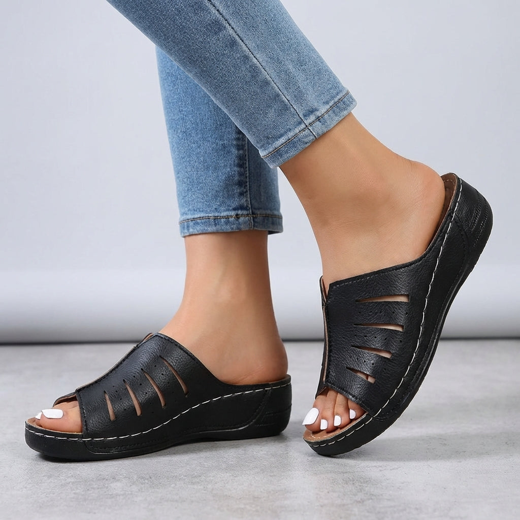 Orthopedic Wedge Slide Sandals - VibreMode