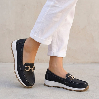 Men's Slip-On Loafers Leather Platform Brown - VibreMode