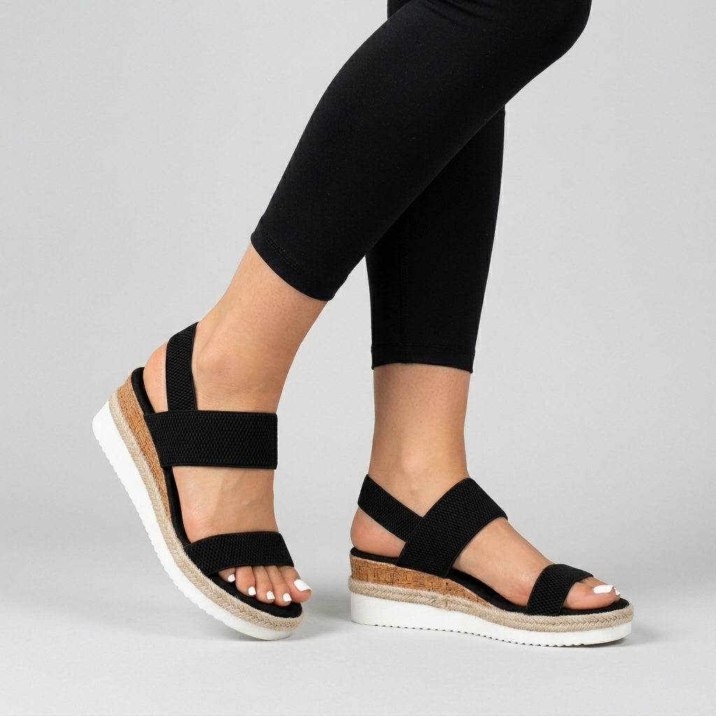 Women's Comfort Wedge Sandals Elastic Straps