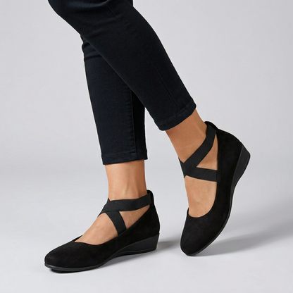 Women's Orthopedic Flats Cross Strap Support - VibreMode
