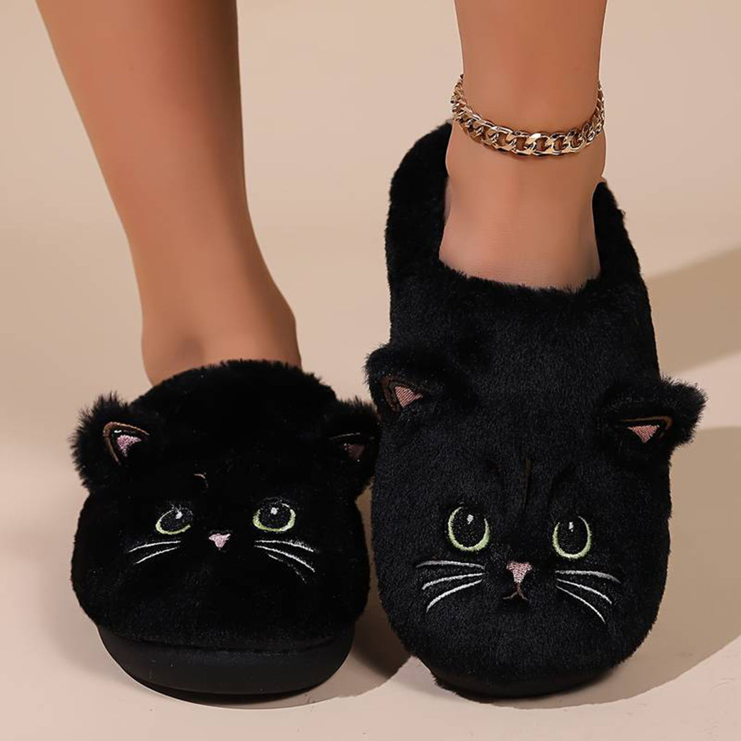 Cozy Cat Slippers Warm Fleece
