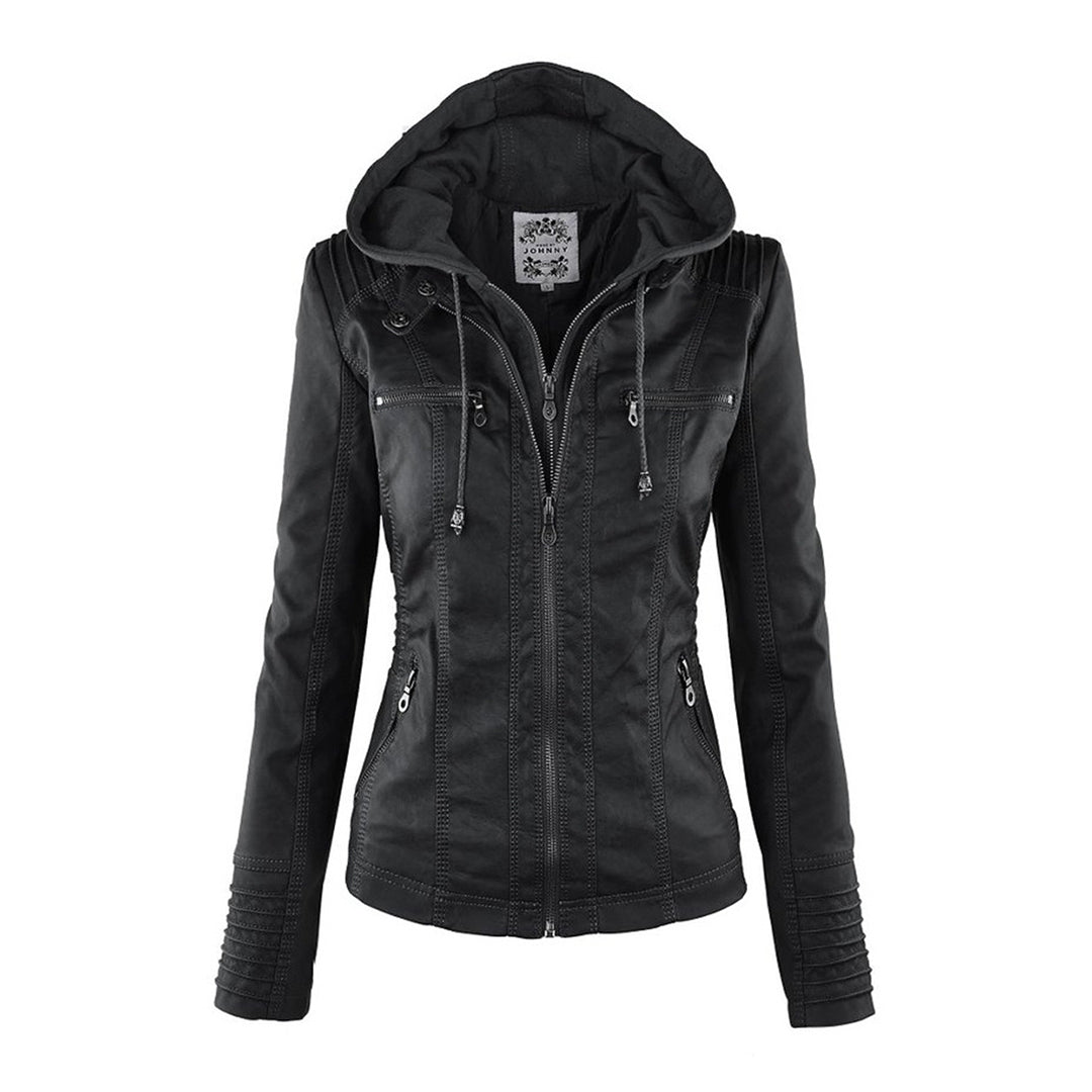 Ladies Biker-Style Hoodie Jacket