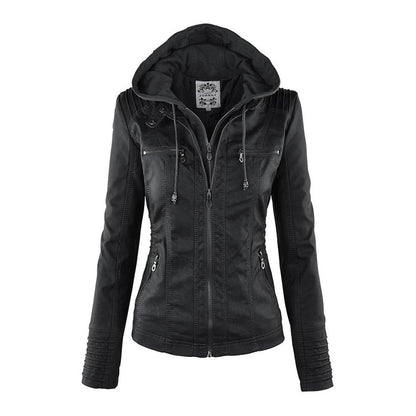 Ladies Biker-Style Hoodie Jacket