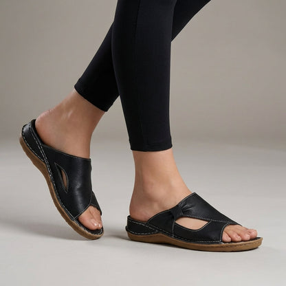 Women's Slide Sandals Contoured Wedge Heel - VibreMode