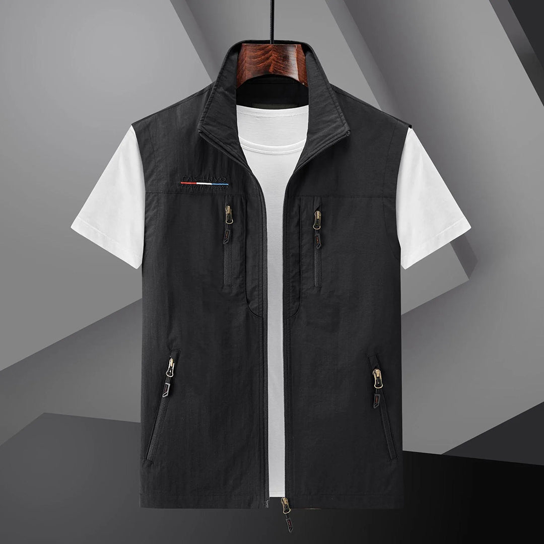 Men's Travel Vest Multi-Pocket Cotton Summer