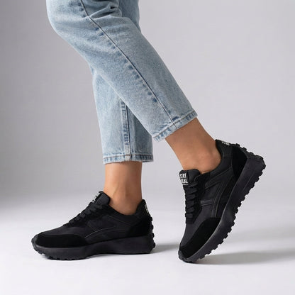 Lace Up Chunky Sole Sneakers Bold Graphic Detail - VibreMode