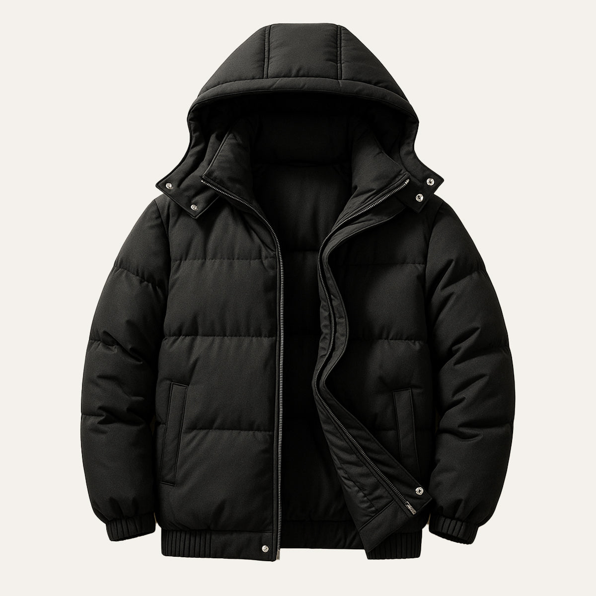 Men's Waterproof Down Hooded Puffer Jacket - VibreMode