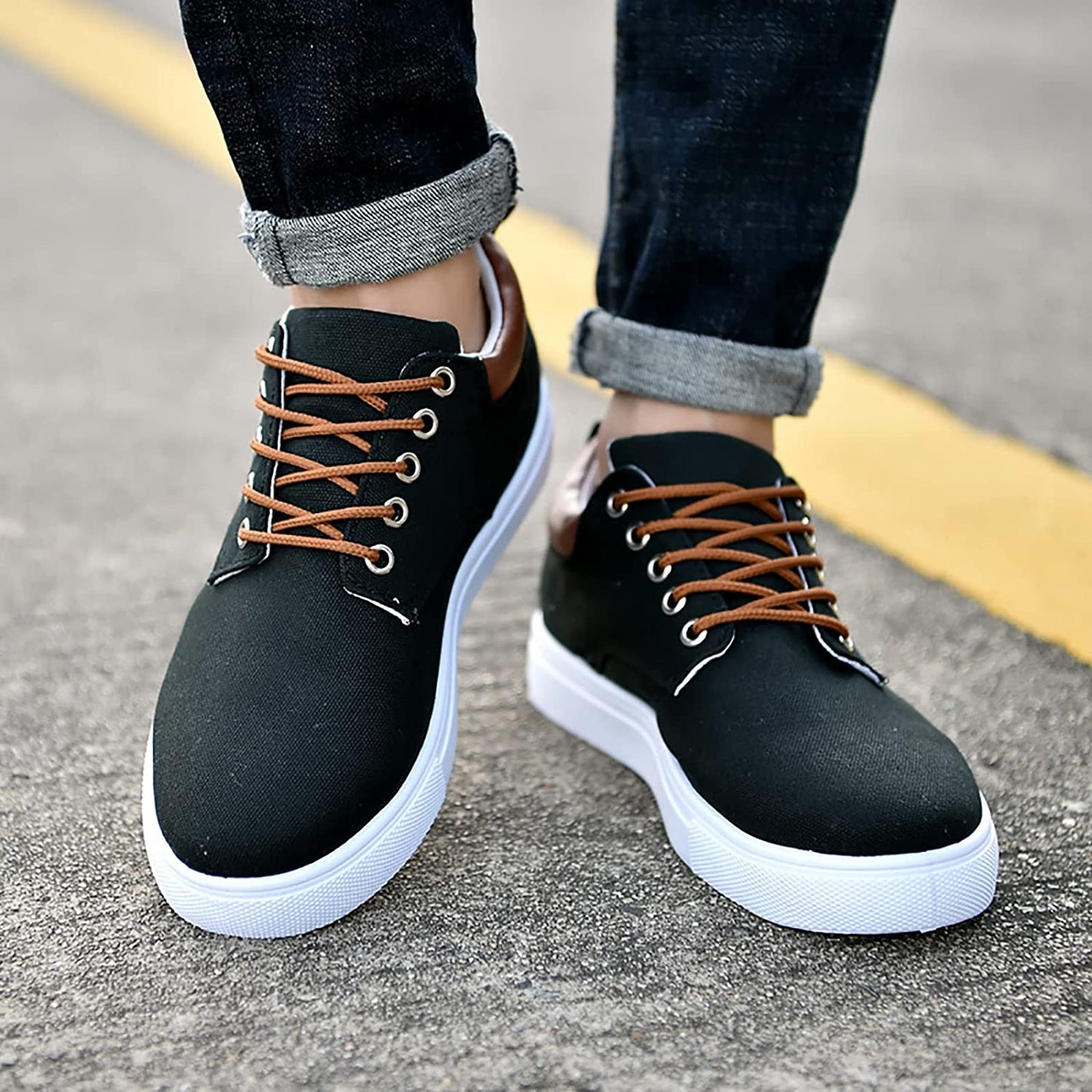 Classic Black White Lace Sneakers