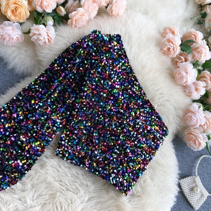 Women's One-Shoulder Glitter