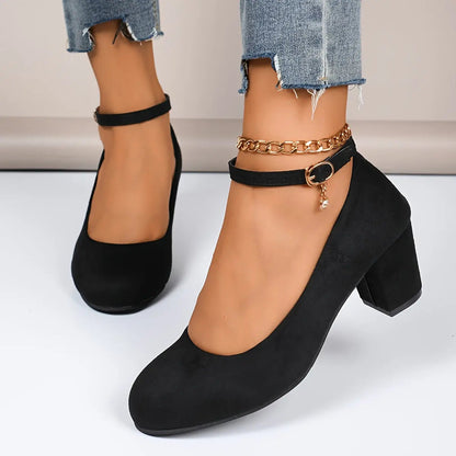 Women's Block Heel Pumps Elegant Style - VibreMode
