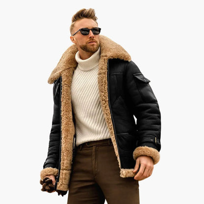 Men's Warm Leather Pilot Jacket