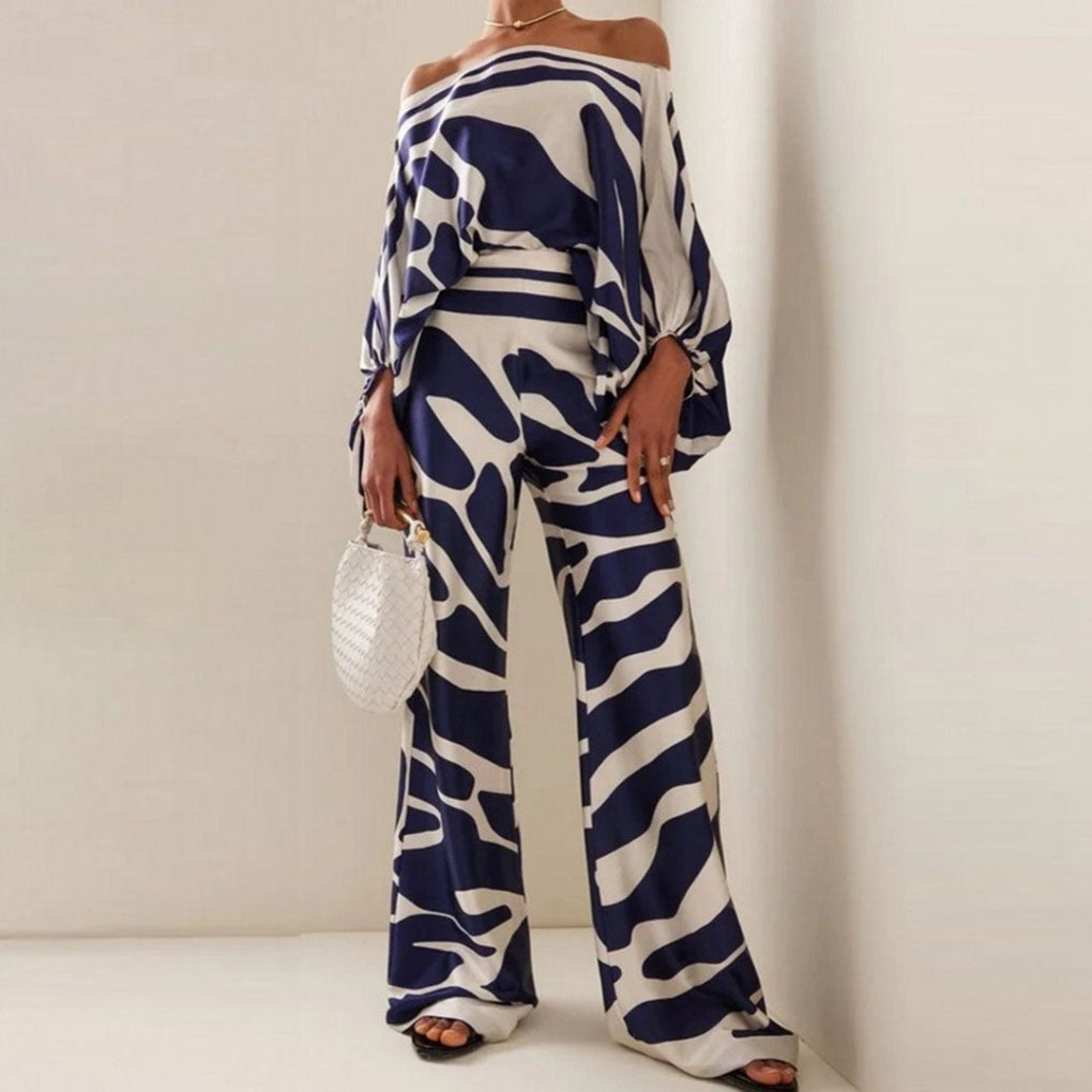 Women's Off Shoulder Satin 2 Piece Set
