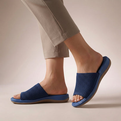 Women's Knit Slide Sandals Contoured Footbed - VibreMode