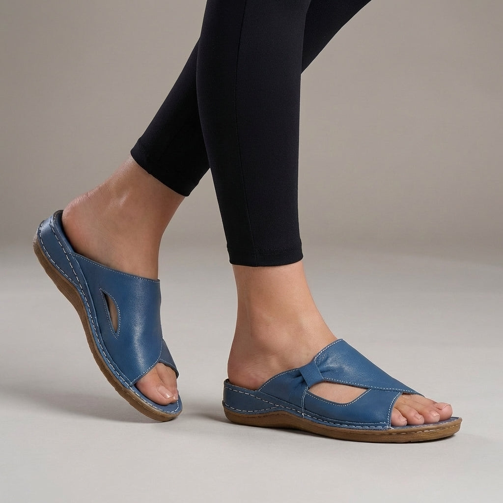 Women's Slide Sandals Contoured Wedge Heel