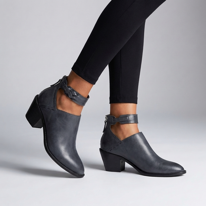 Women's Fitted Ankle Boots Block Heel Braided Strap