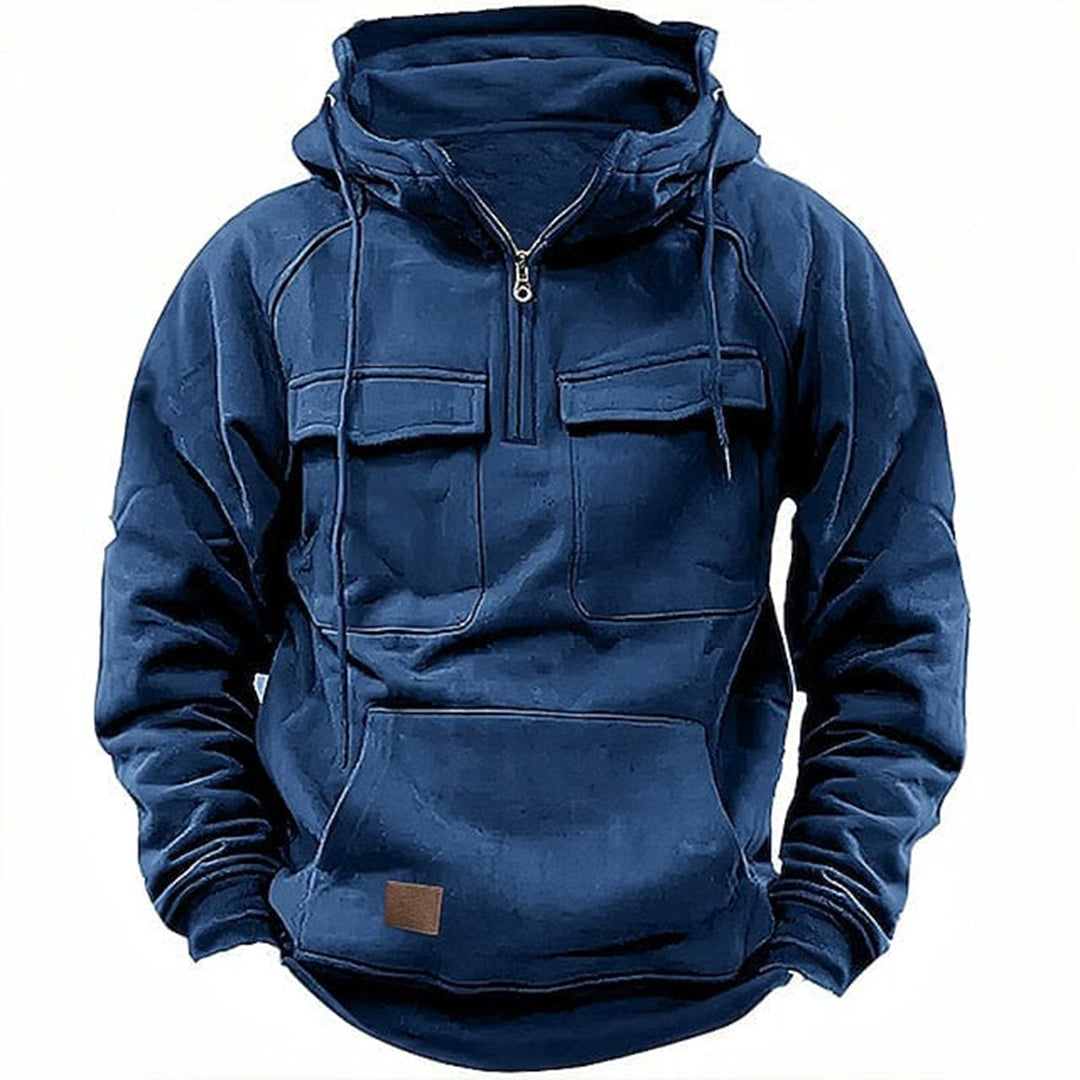 Men's Retro Motorcycle Hoodie Rugged Comfortable Design