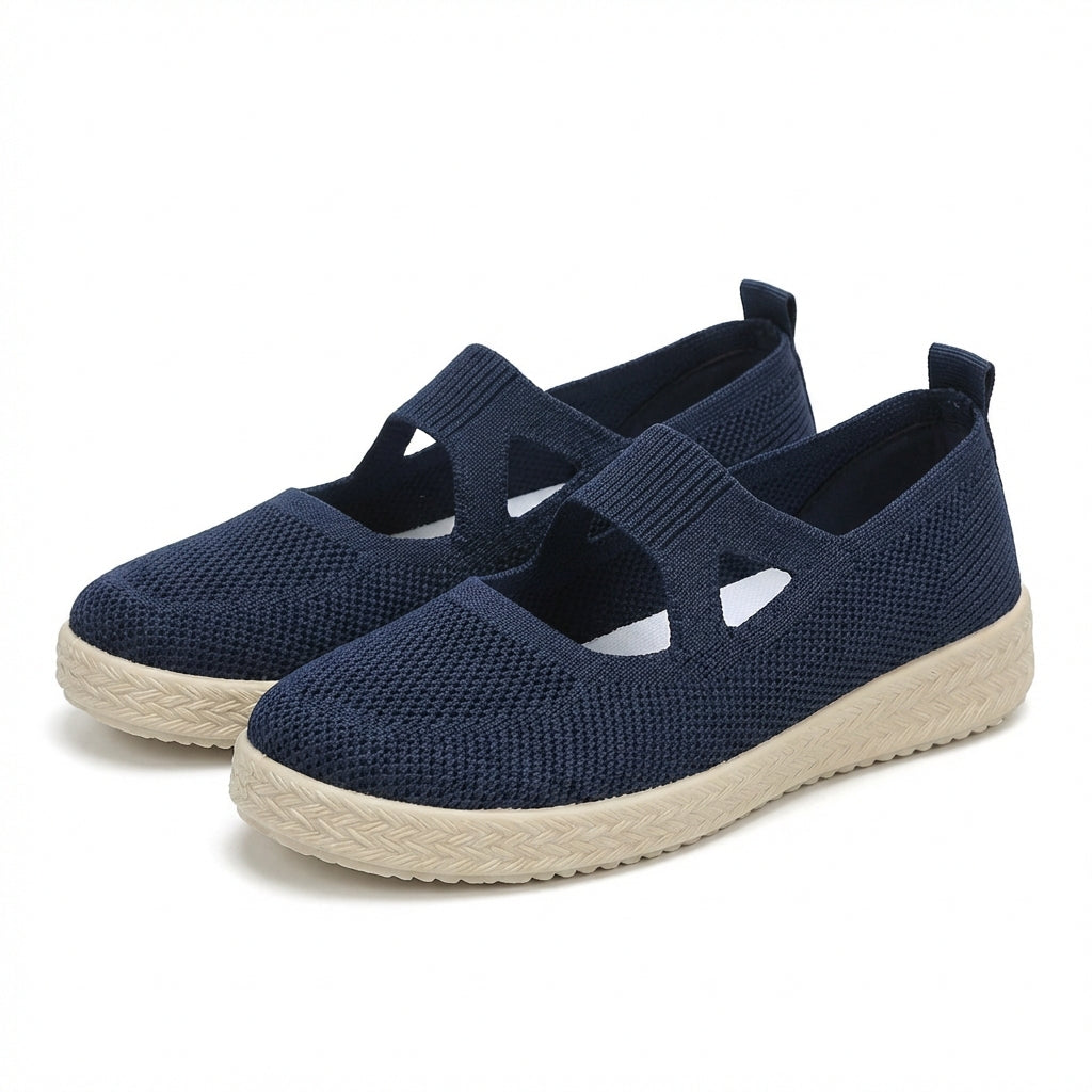 Women's Slip-On Sneakers Breathable Knit Cushioned White