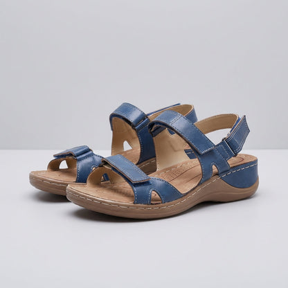 Adjustable Strap Sandals Cushioned Sole Comfortable Brown