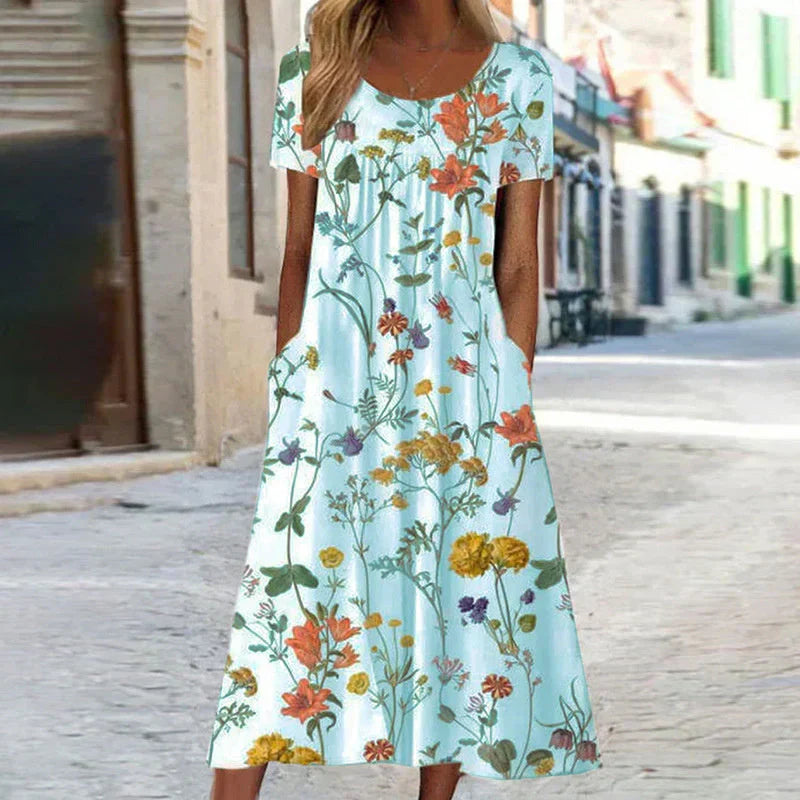 Elegant Women's Floral Midi Dress