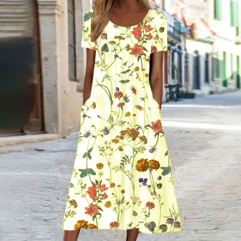 Elegant Women's Floral Midi Dress