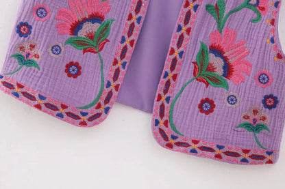 Women's Embroidered Boho Vest