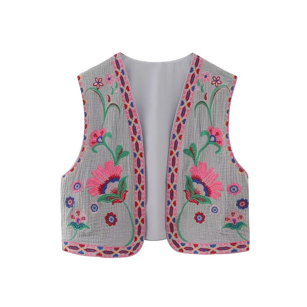 Women's Embroidered Boho Vest