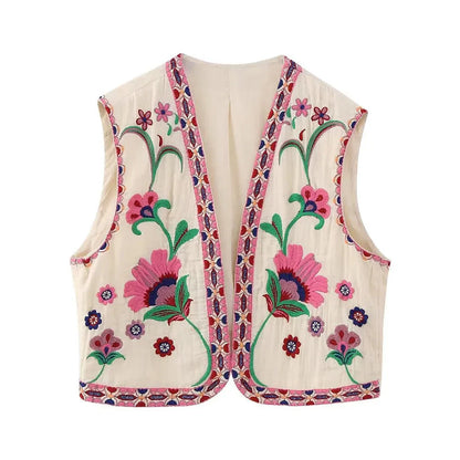 Vivienne Women's Floral Vest Boho Style