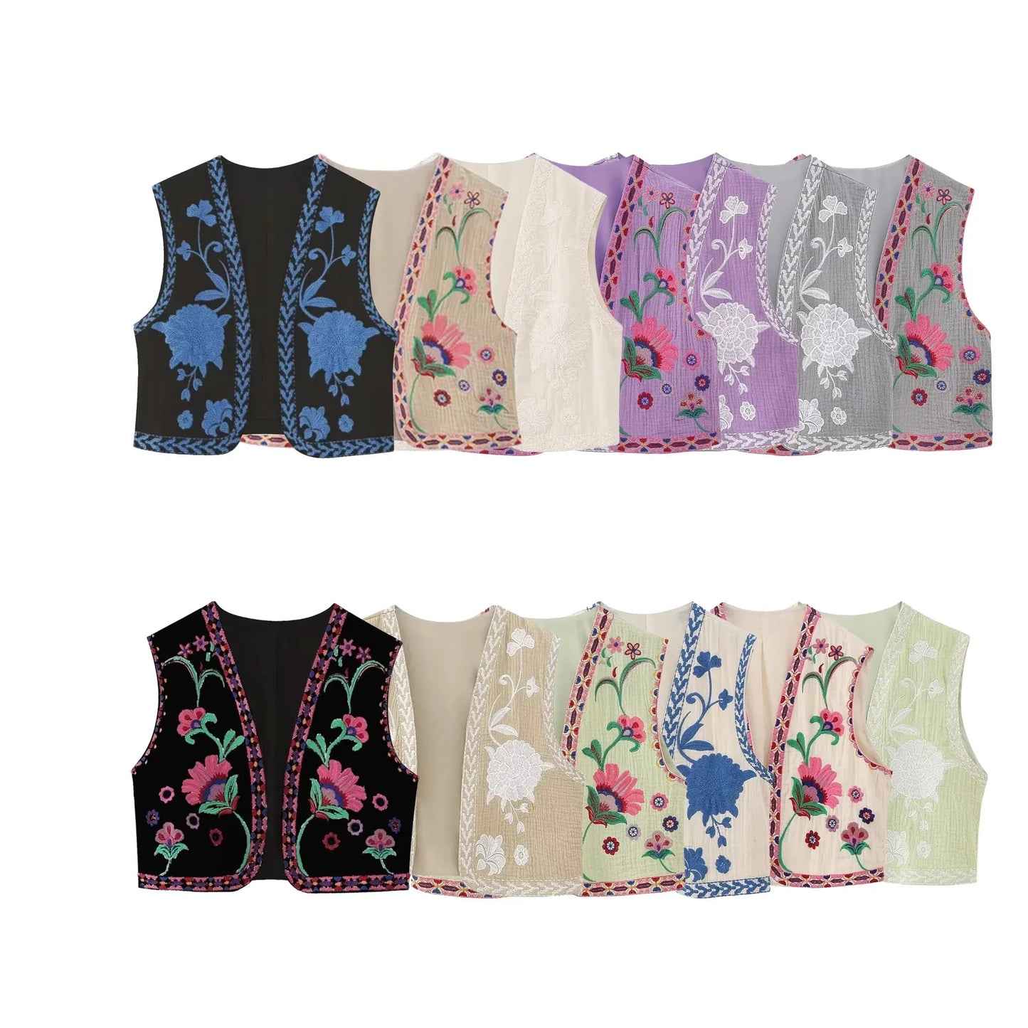 Vivienne Women's Floral Vest Boho Style