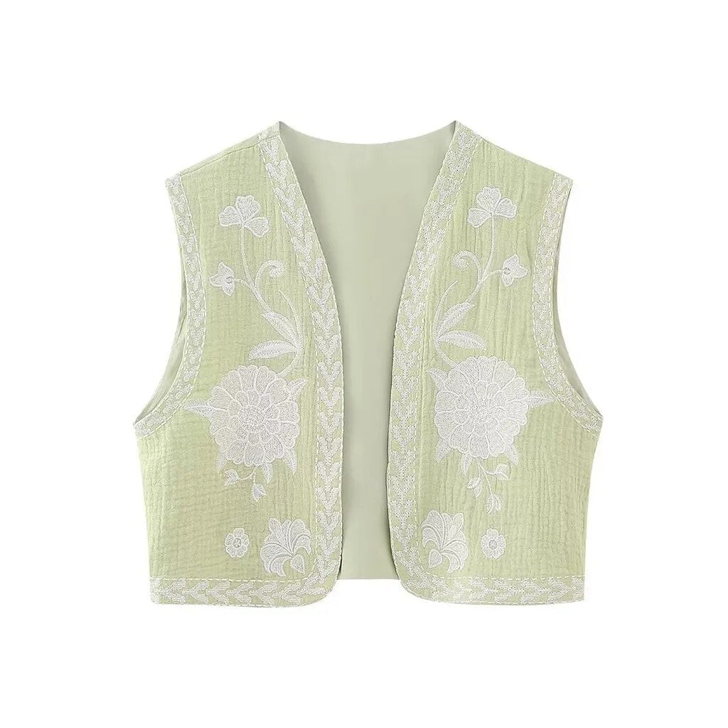 Women's Embroidered Boho Vest