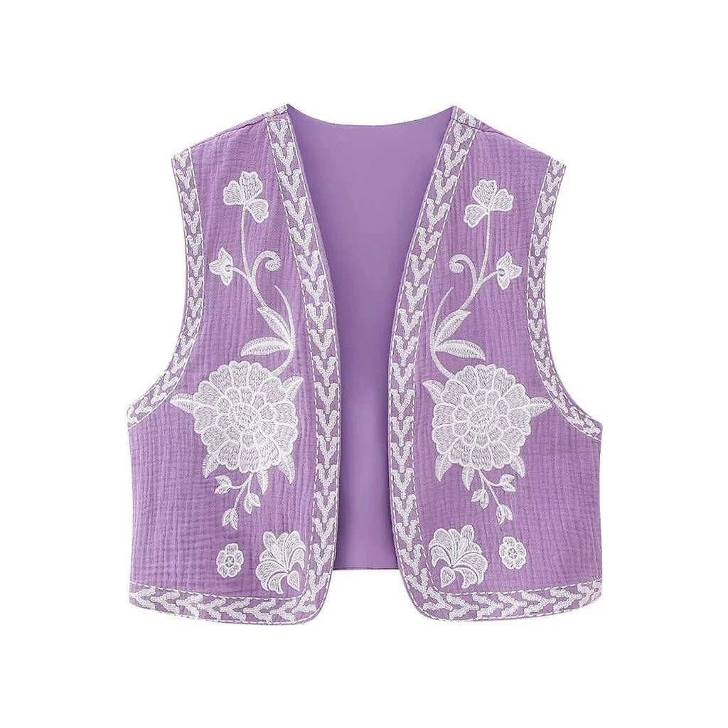 Vivienne Women's Floral Vest Boho Style
