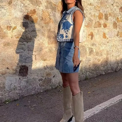 Women's Embroidered Boho Vest