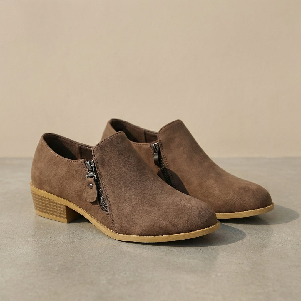 Women's Ankle Boots Orthopedic Low Heel Almond Toe