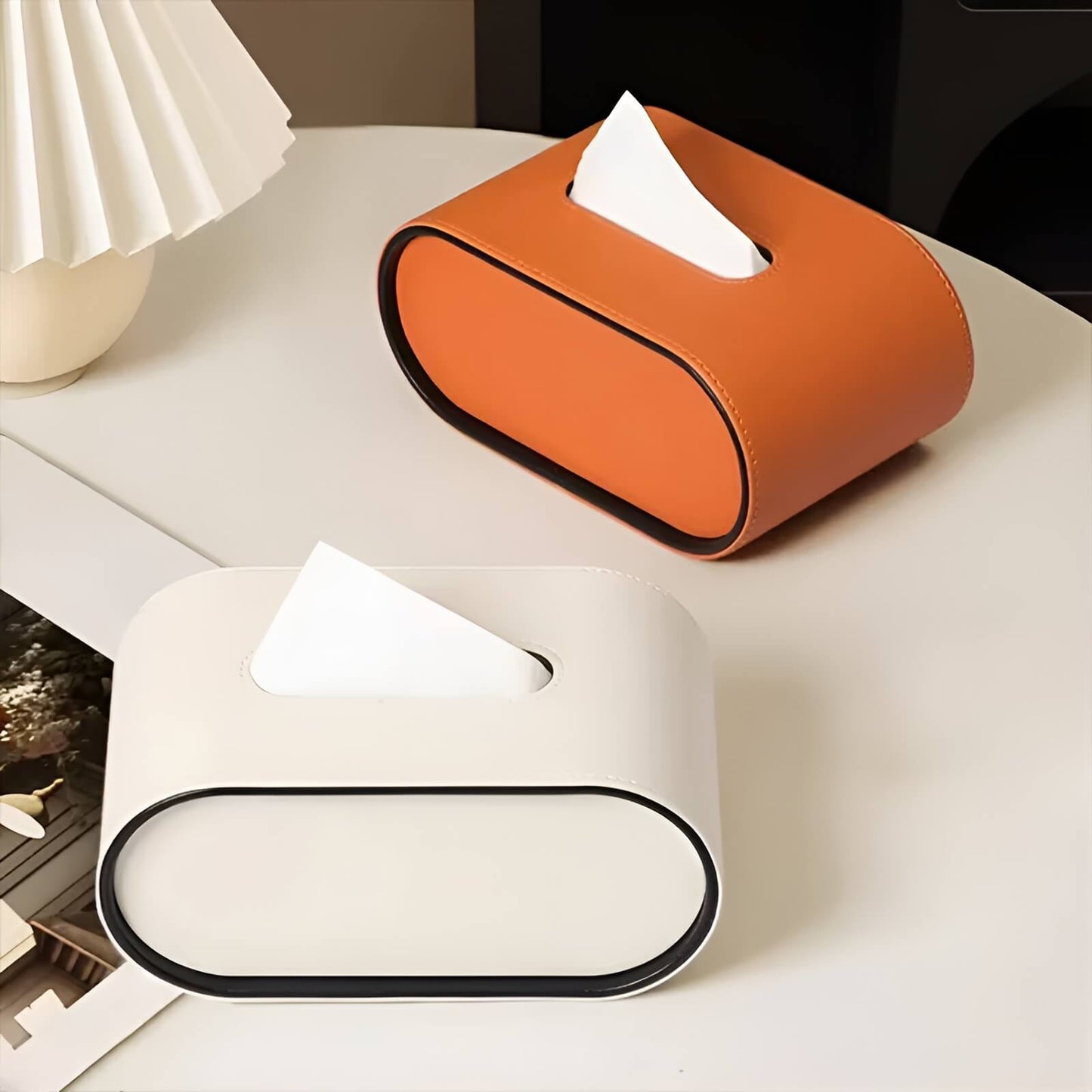 Luxury Pu Leather Tissue Holder