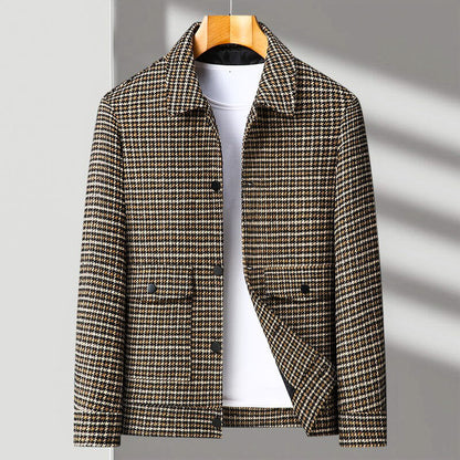 Classic Checkered Wool Coat - VibreMode