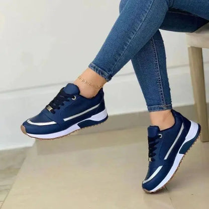 Women's Breathable Lace-Up Sneakers Comfortable - VibreMode