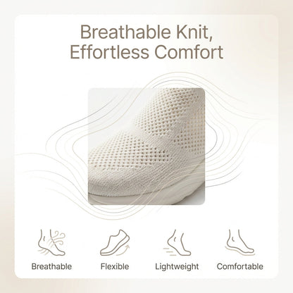 Women's Knit Slip-On Flats Lightweight Breathable Beige