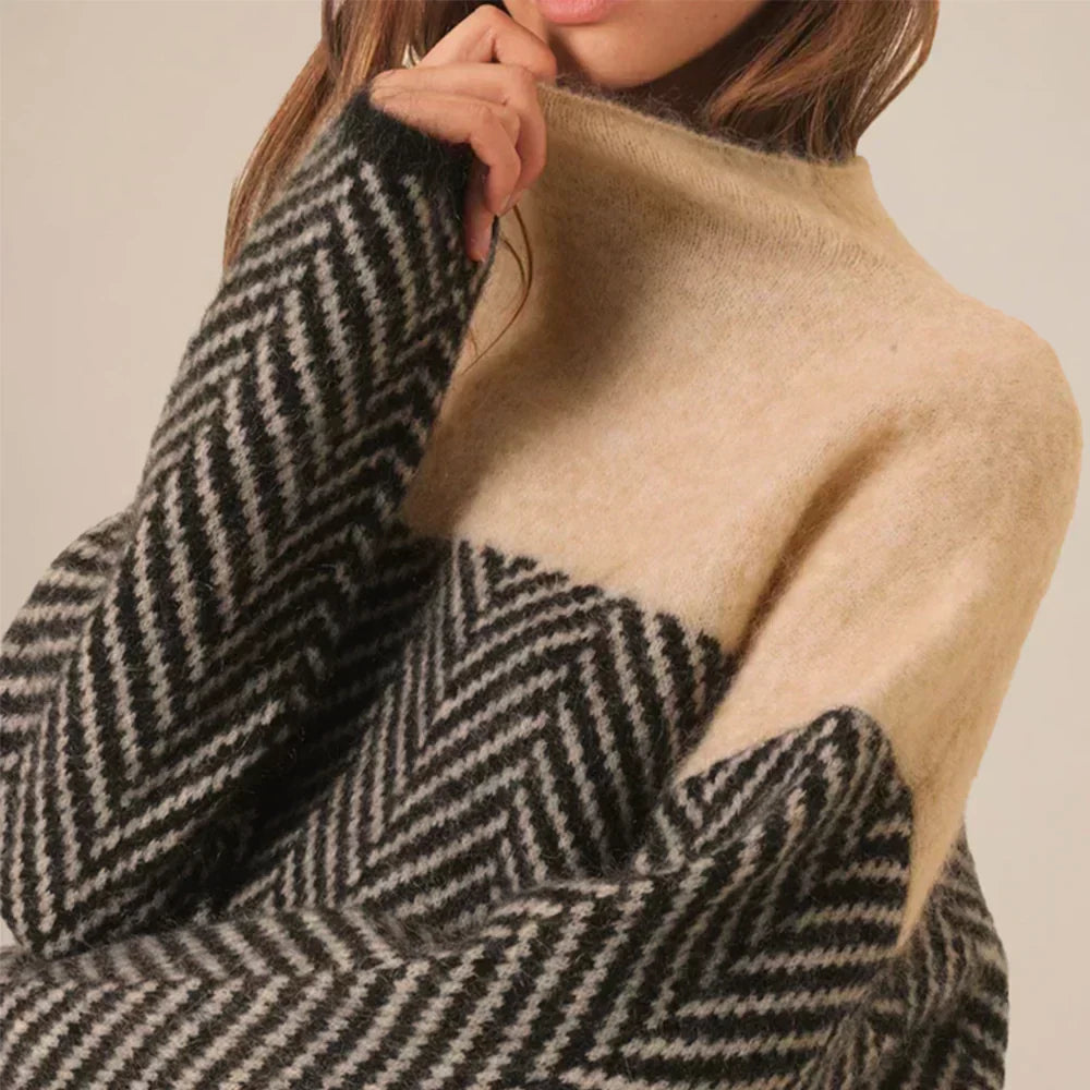 Warm Textured Crew Neck Sweater
