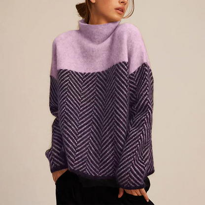 Warm Textured Crew Neck Sweater