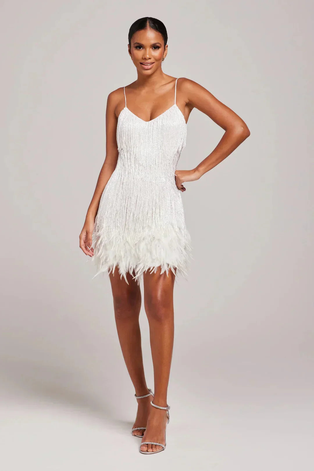 Women's Feather Detail Mini Dress - VibreMode