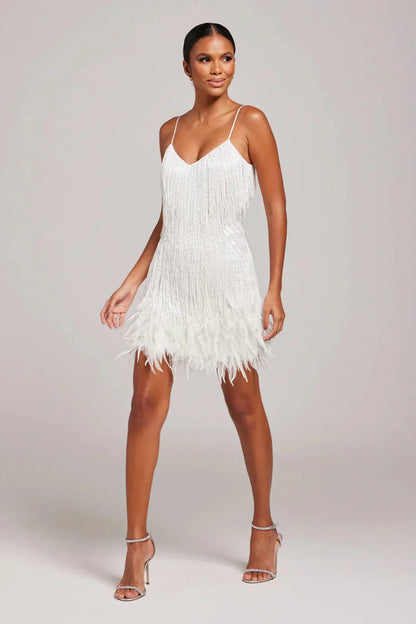 Women's Feather Detail Mini Dress