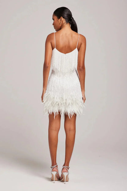 Women's Feather Detail Mini Dress